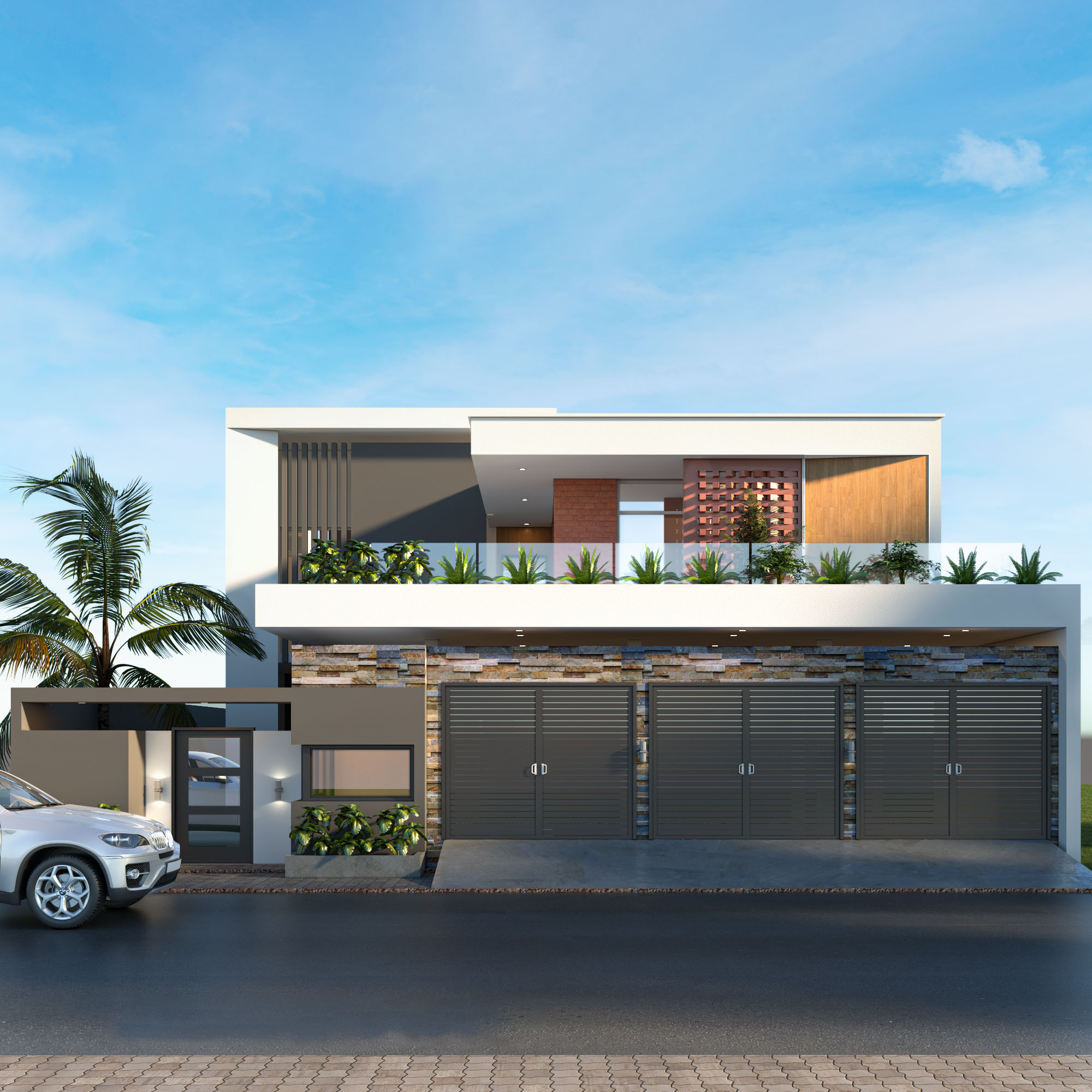 Villa moderne R+1 à Ouagadougou – TILGUI Architecture