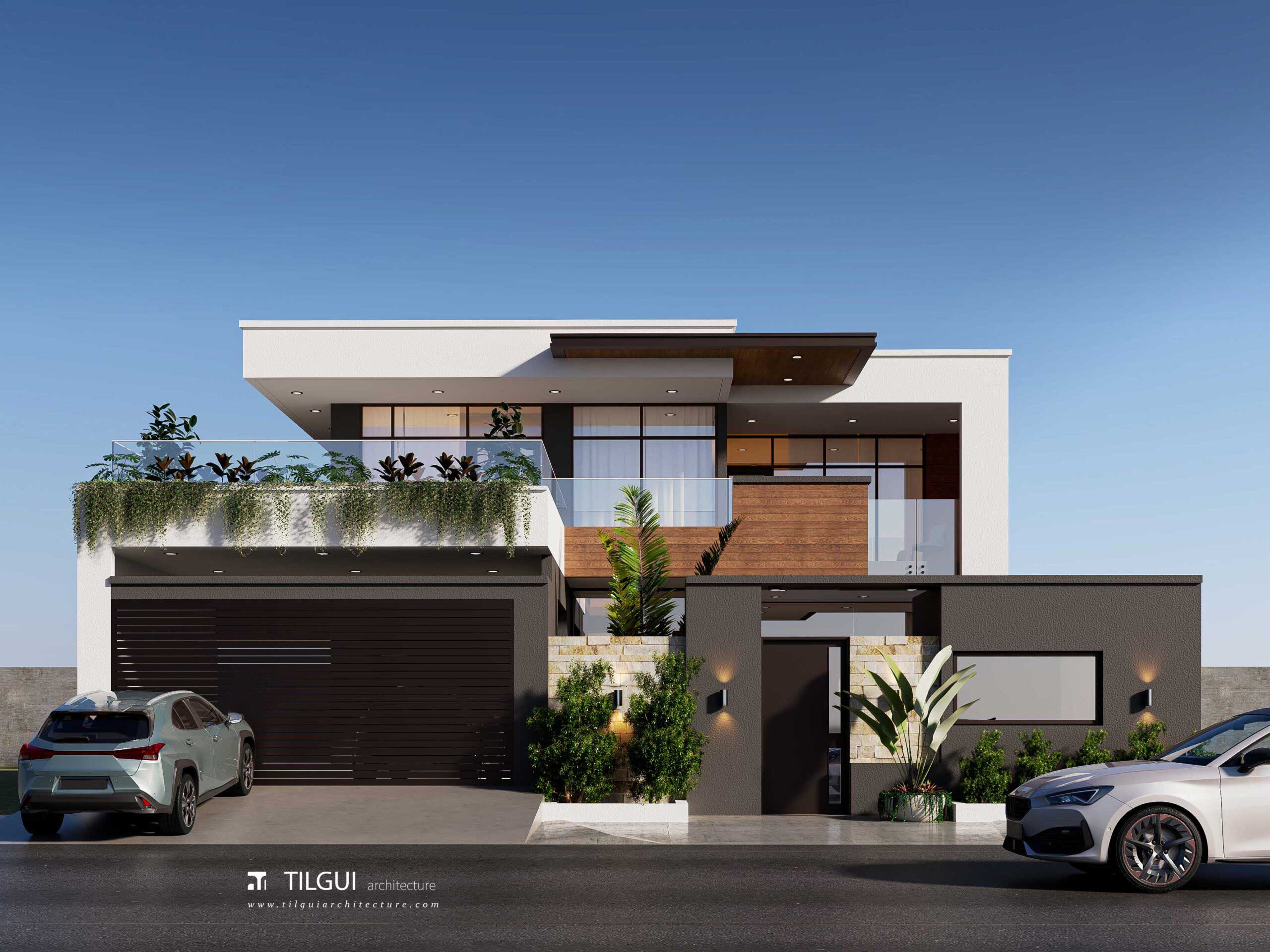 Façade d'un duplex moderne à Ouagadougou conçu par TILGUI ARCHITECTURE